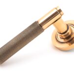 polished bronze brompton lever on rose set (plain) unsprung