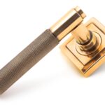 polished bronze brompton lever on rose set (square) unsprung