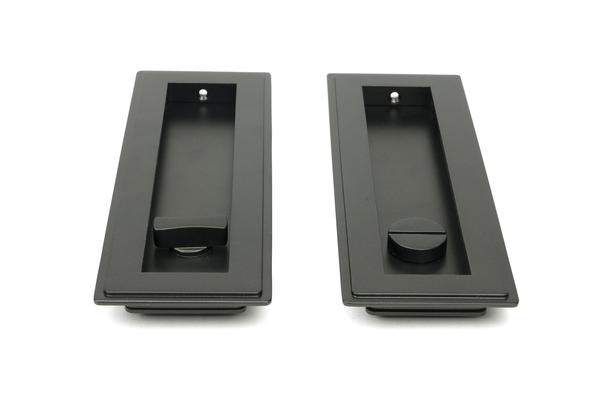 aged bronze 175mm art deco rectangular pull privacy set