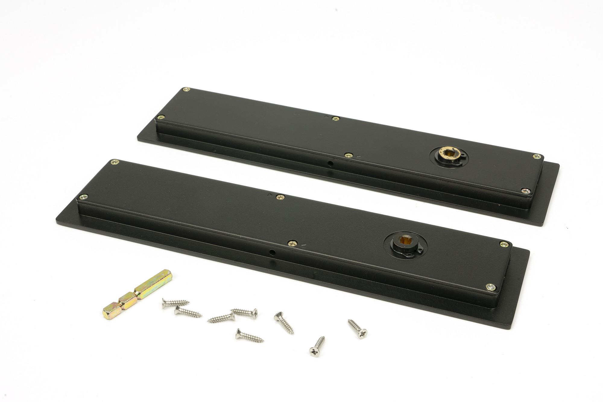 aged bronze 250mm art deco rectangular pull privacy set