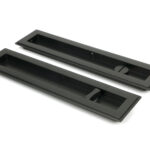 aged bronze 250mm art deco rectangular pull privacy set