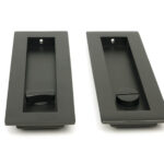 aged bronze 175mm plain rectangular pull privacy set