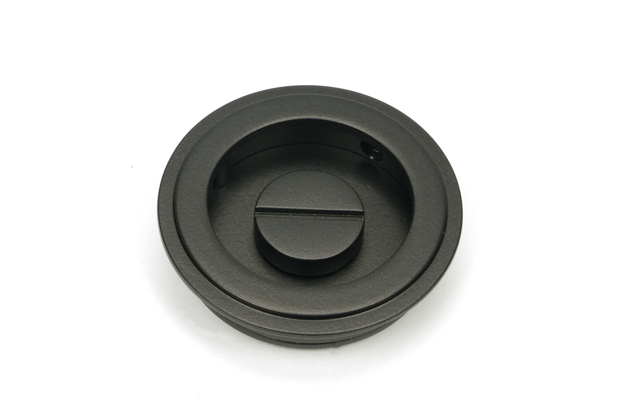 aged bronze 60mm art deco round pull privacy set