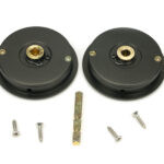 aged bronze 60mm art deco round pull privacy set