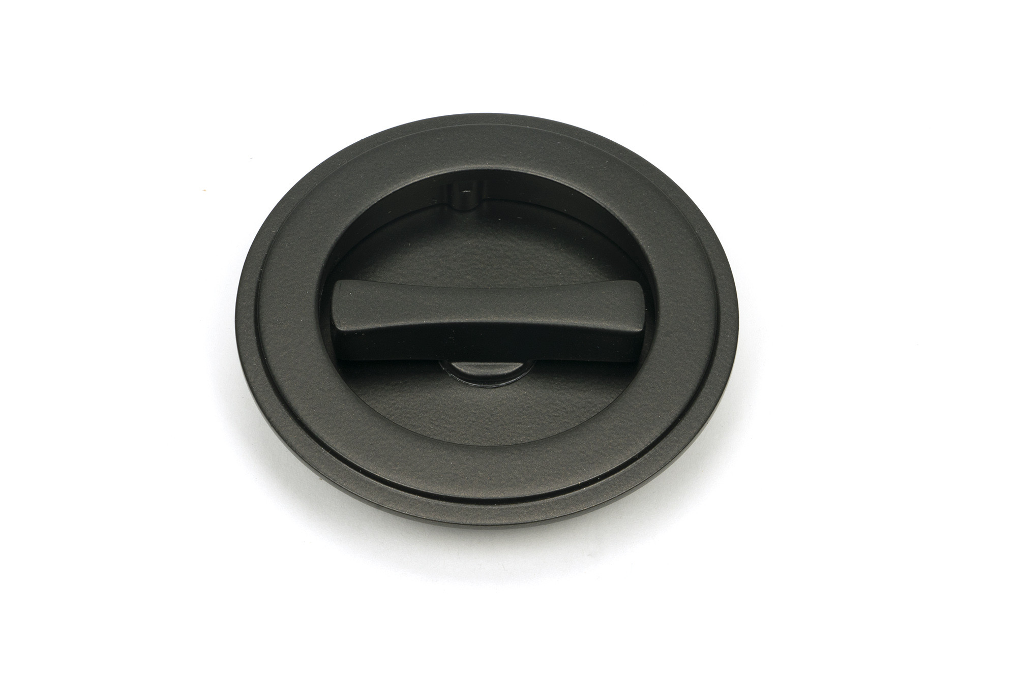 aged bronze 75mm art deco round pull privacy set