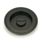 aged bronze 75mm art deco round pull privacy set