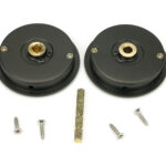 aged bronze 60mm plain round pull privacy set