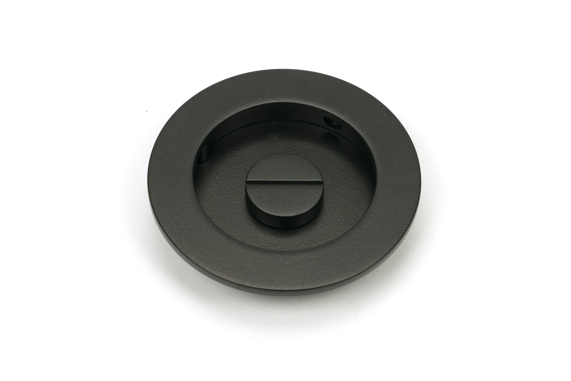 aged bronze 75mm plain round pull privacy set