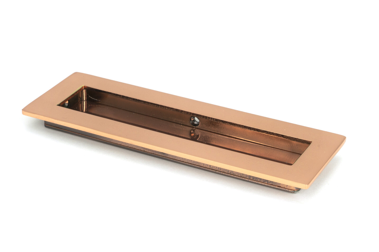 polished bronze 175mm plain rectangular pull