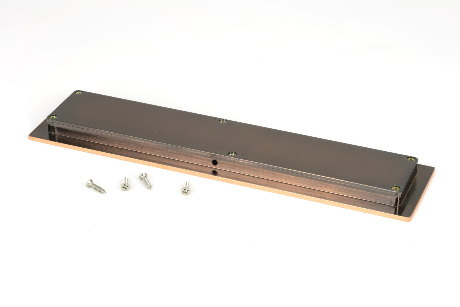 polished bronze 250mm plain rectangular pull