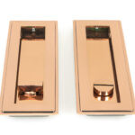 polished bronze 175mm art deco rectangular pull privacy set