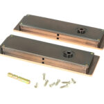 polished bronze 175mm plain rectangular pull privacy set