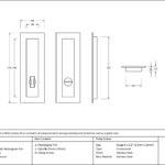 polished bronze 175mm plain rectangular pull privacy set