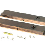 polished bronze 250mm plain rectangular pull privacy set