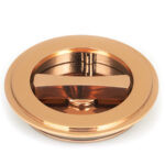 polished bronze 75mm art deco round pull privacy set