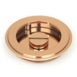 polished bronze 75mm art deco round pull privacy set