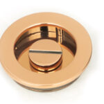 polished bronze 60mm plain round pull privacy set