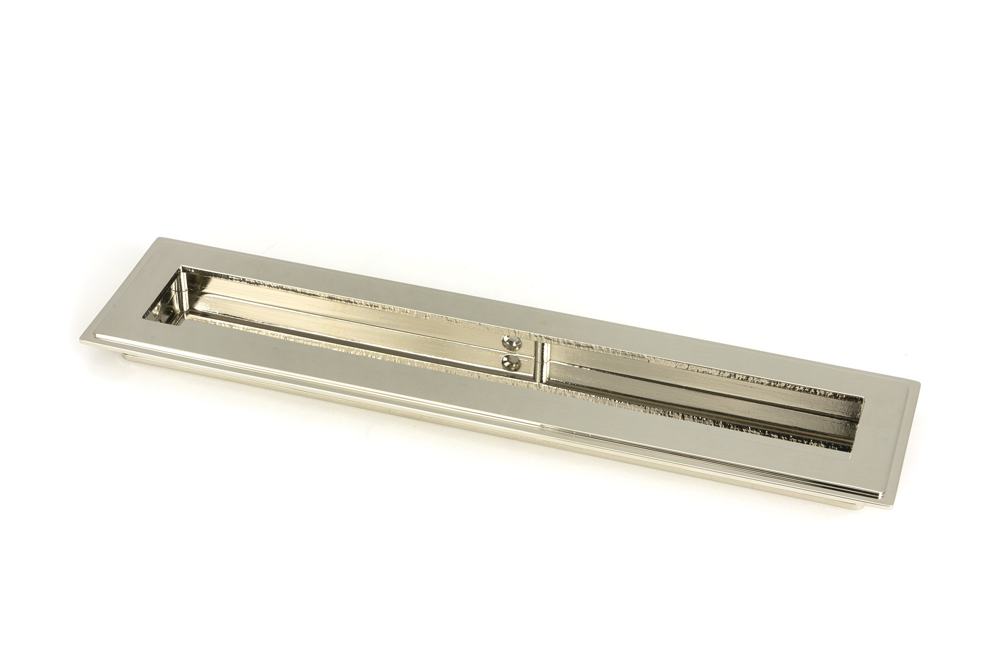 polished nickel 250mm art deco rectangular pull