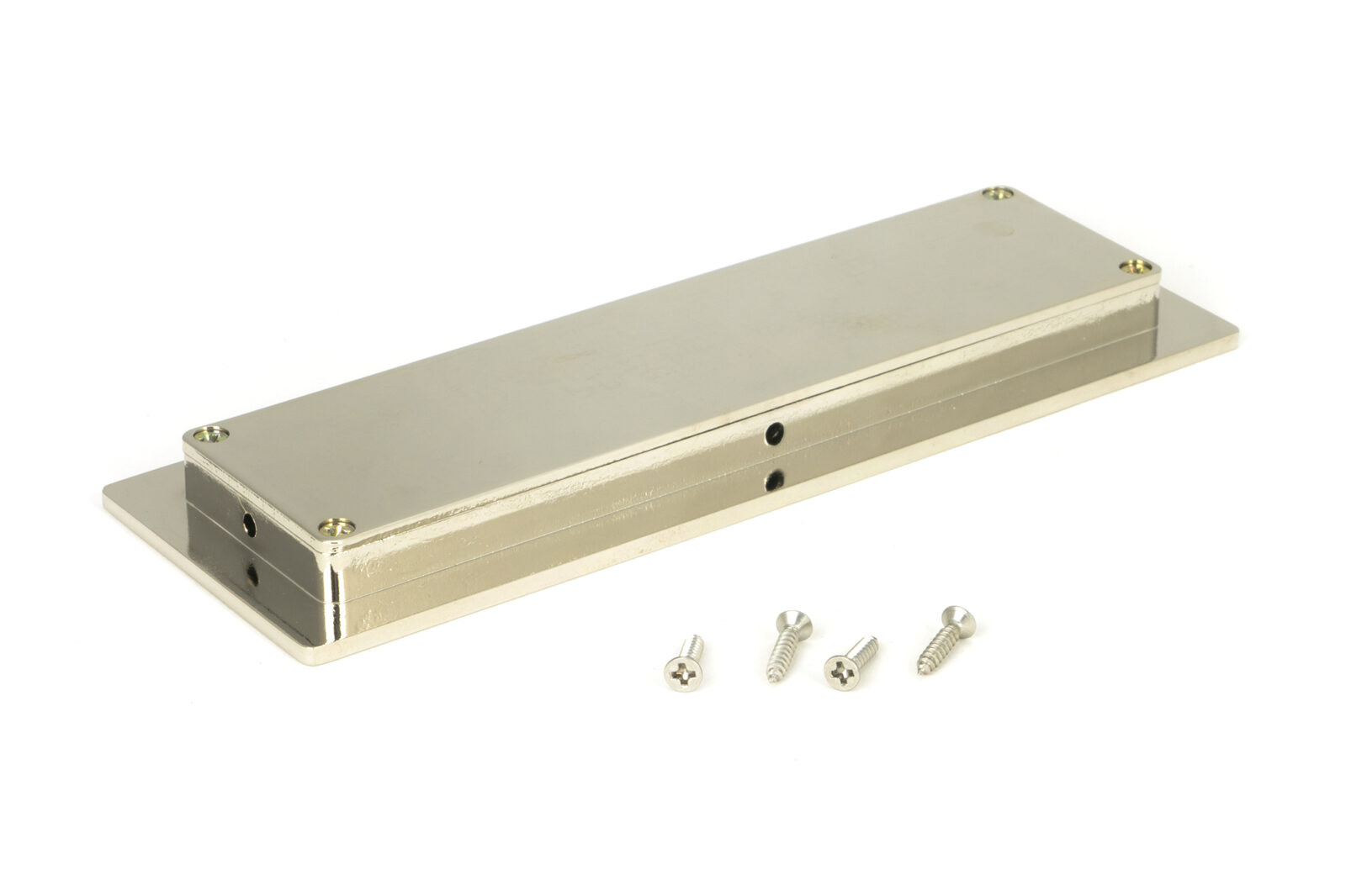 polished nickel 175mm plain rectangular pull