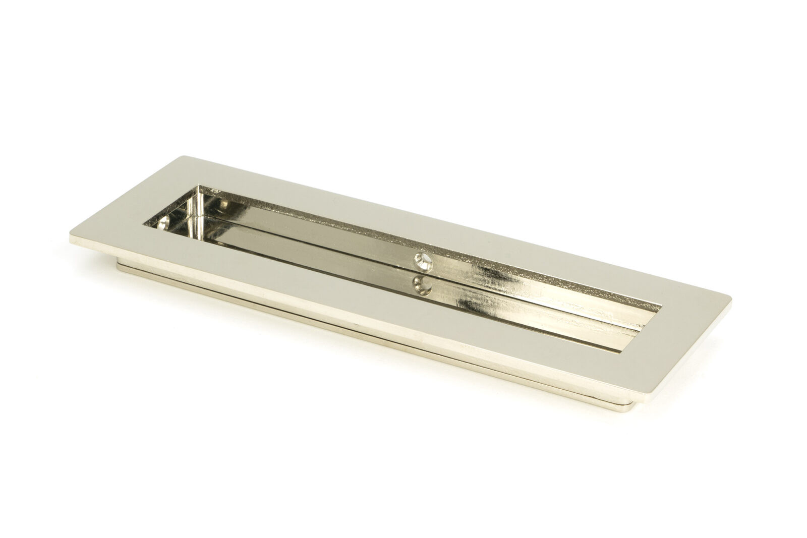 polished nickel 175mm plain rectangular pull