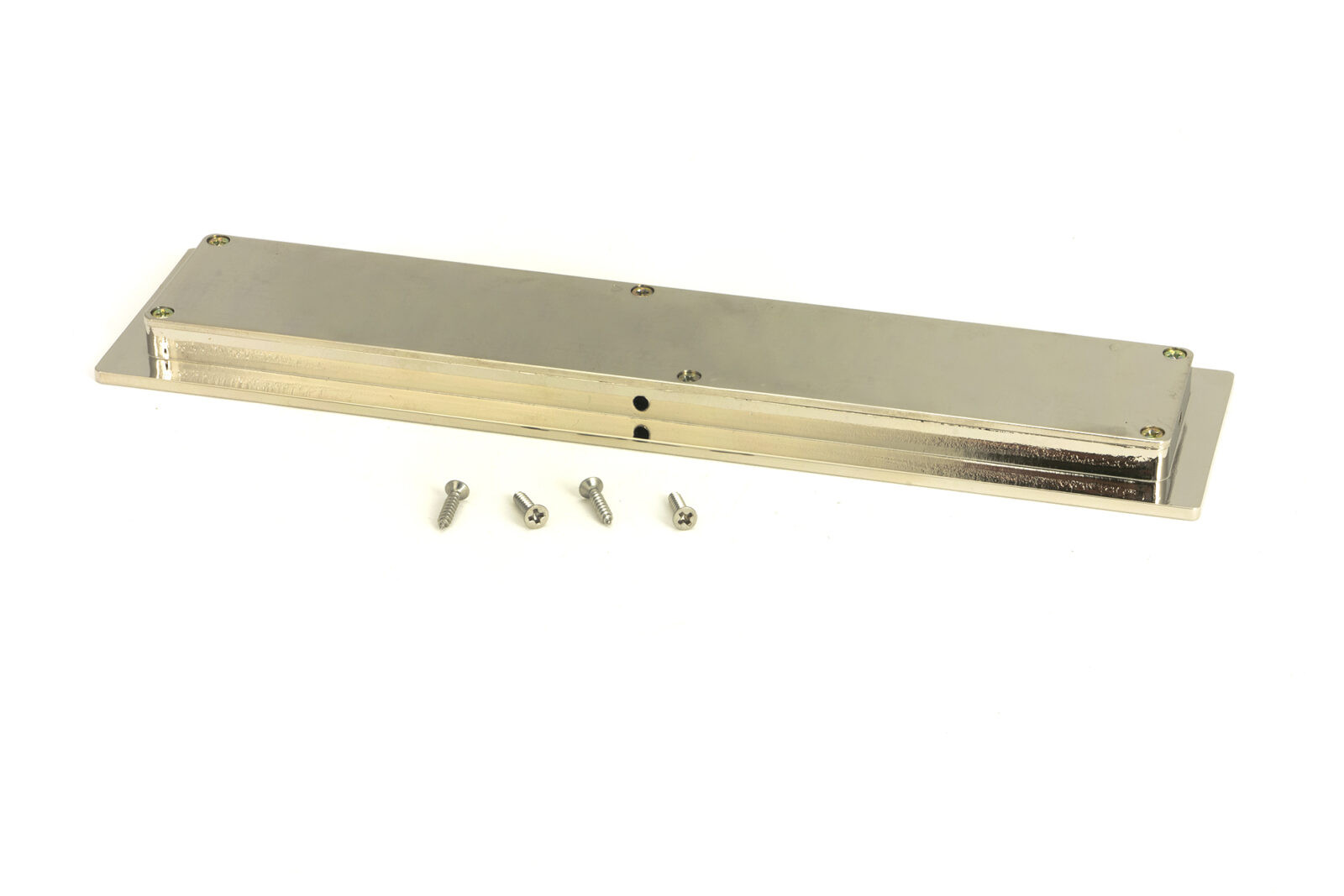 polished nickel 250mm plain rectangular pull