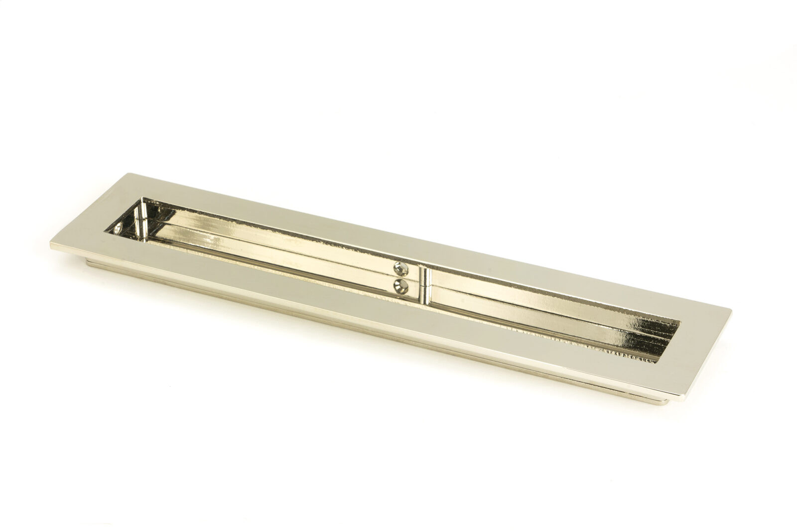 polished nickel 250mm plain rectangular pull