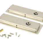 polished nickel 175mm art deco rectangular pull privacy set