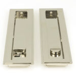 polished nickel 250mm art deco rectangular pull privacy set
