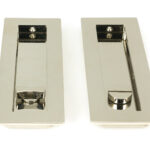 polished nickel 175mm plain rectangular pull privacy set