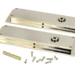 polished nickel 175mm plain rectangular pull privacy set