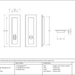 polished nickel 175mm plain rectangular pull privacy set