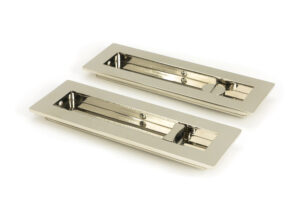 polished nickel 175mm plain rectangular pull privacy set