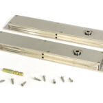 polished nickel 250mm plain rectangular pull privacy set