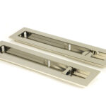 polished nickel 250mm plain rectangular pull privacy set