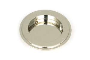 polished nickel 75mm art deco round pull