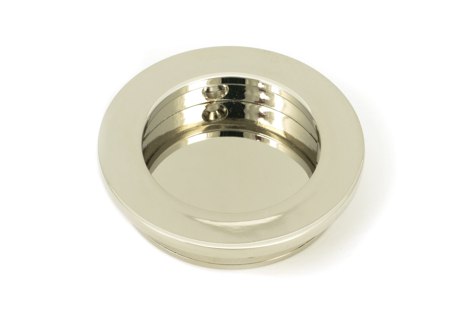 polished nickel 60mm plain round pull
