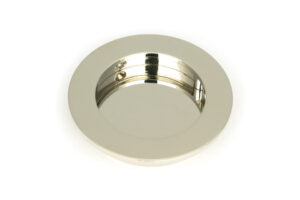 polished nickel 75mm plain round pull