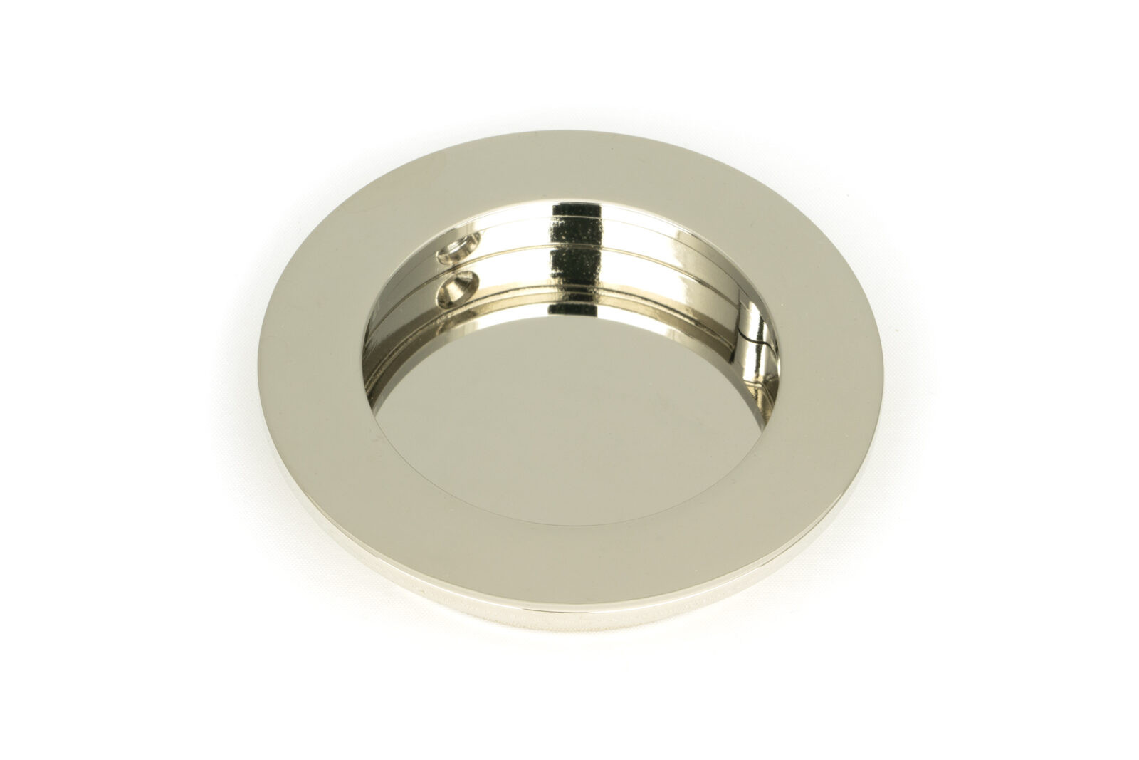 polished nickel 75mm plain round pull