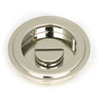 polished nickel 60mm art deco round pull privacy set