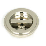 polished nickel 60mm art deco round pull privacy set