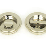 polished nickel 60mm art deco round pull privacy set
