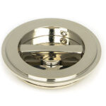 polished nickel 75mm art deco round pull privacy set