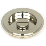 polished nickel 75mm art deco round pull privacy set