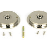 polished nickel 75mm art deco round pull privacy set