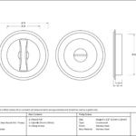 polished nickel 75mm art deco round pull privacy set