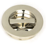 polished nickel 60mm plain round pull privacy set