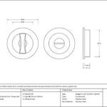 polished nickel 60mm plain round pull privacy set