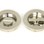 polished nickel 60mm plain round pull privacy set
