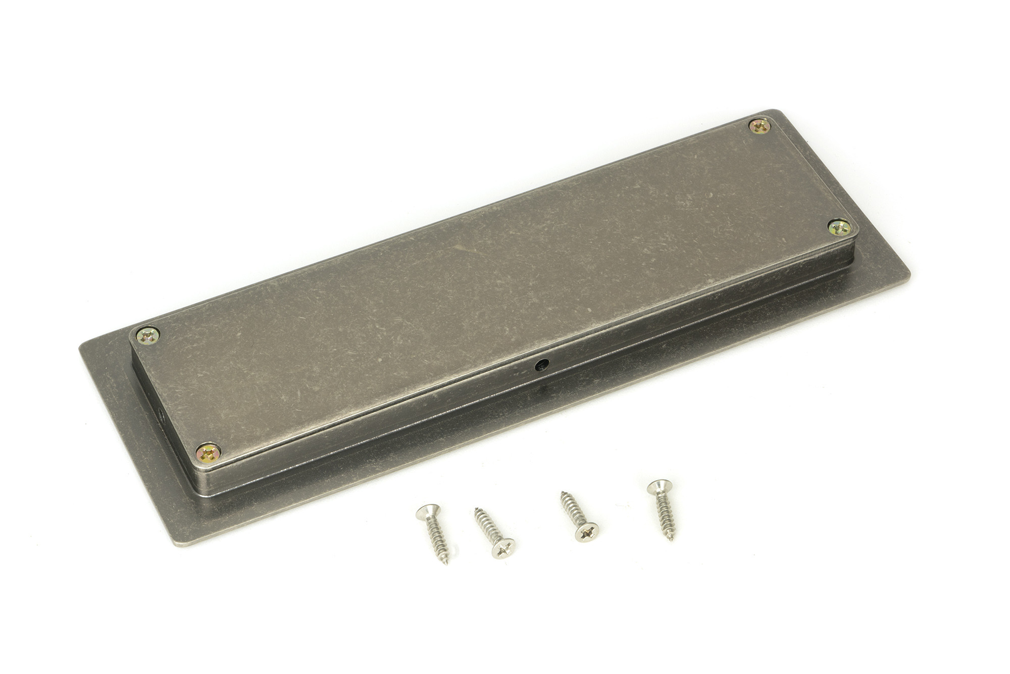 pewter 175mm art deco rectangular pull