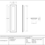 pewter 250mm art deco rectangular pull